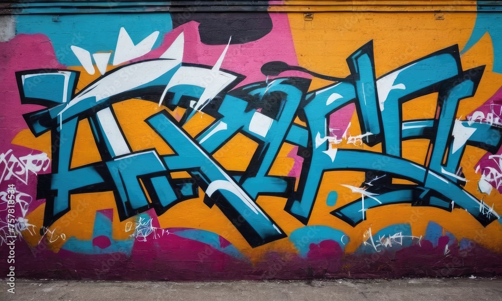 Fototapeta premium Draw an abstract expression of creativity in the form of a graffiti mural