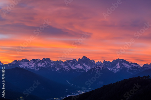 sunset at mountain background