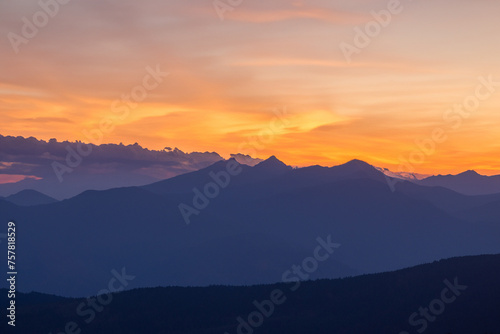 sunset at mountain background