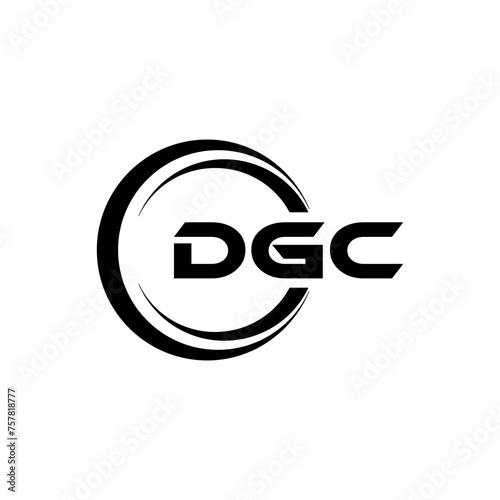 DGC letter logo design in illustration. Vector logo, calligraphy designs for logo, Poster, Invitation, etc.