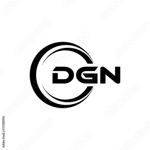 DGN letter logo design in illustration. Vector logo, calligraphy designs for logo, Poster, Invitation, etc.