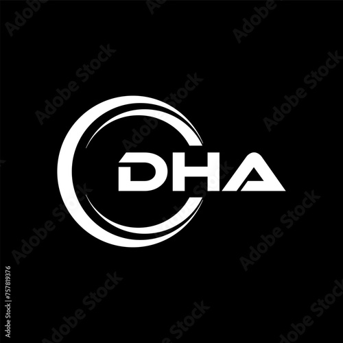 DHA letter logo design in illustration. Vector logo, calligraphy designs for logo, Poster, Invitation, etc.