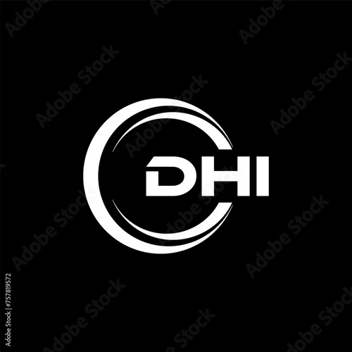 DHI letter logo design in illustration. Vector logo, calligraphy designs for logo, Poster, Invitation, etc.