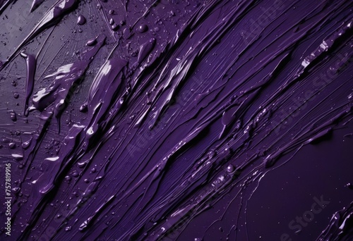 Illustrate the texture and strokes of a rich, deep purple acrylic paint applied with a palette knife, capturing the variations in tone giving depth to the painted stroke