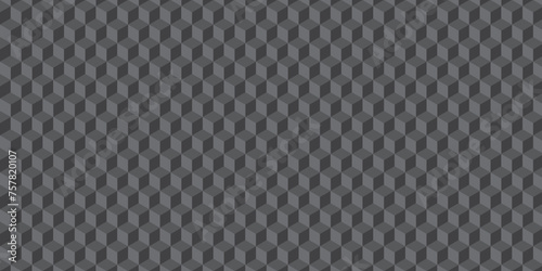 Seamless abstract black and gray stripe rectangles hexagon type cube geometric pattern. modern square diamond mosaic pattern. retro ornament grid tiles and wallpaper used for background.