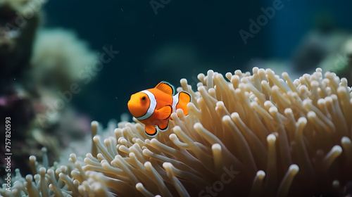clown fish coral reef / macro underwater scene © Oleksandr
