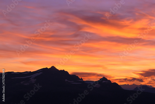 Sunset at mountain background