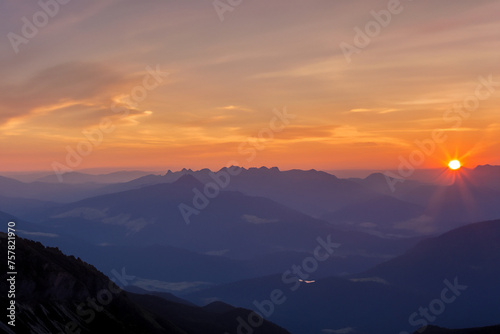 Sunset at mountain background