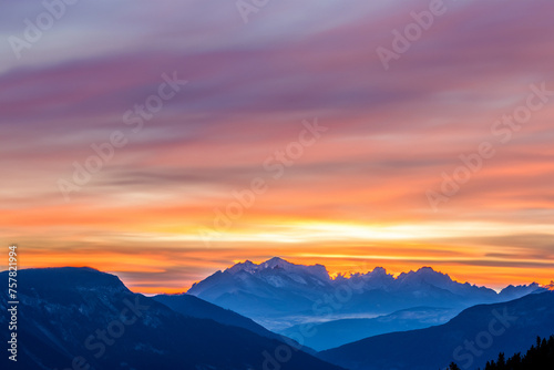 Sunset at mountain background