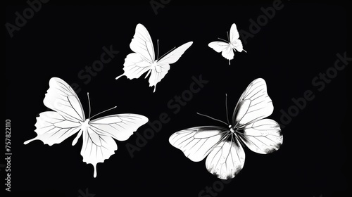 Butterfly on a black background. Flying butterfly  © poto8313