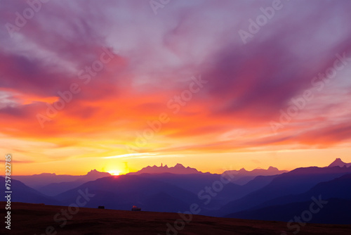 Sunset at mountain background