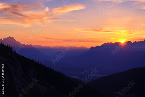 Sunset at mountain background