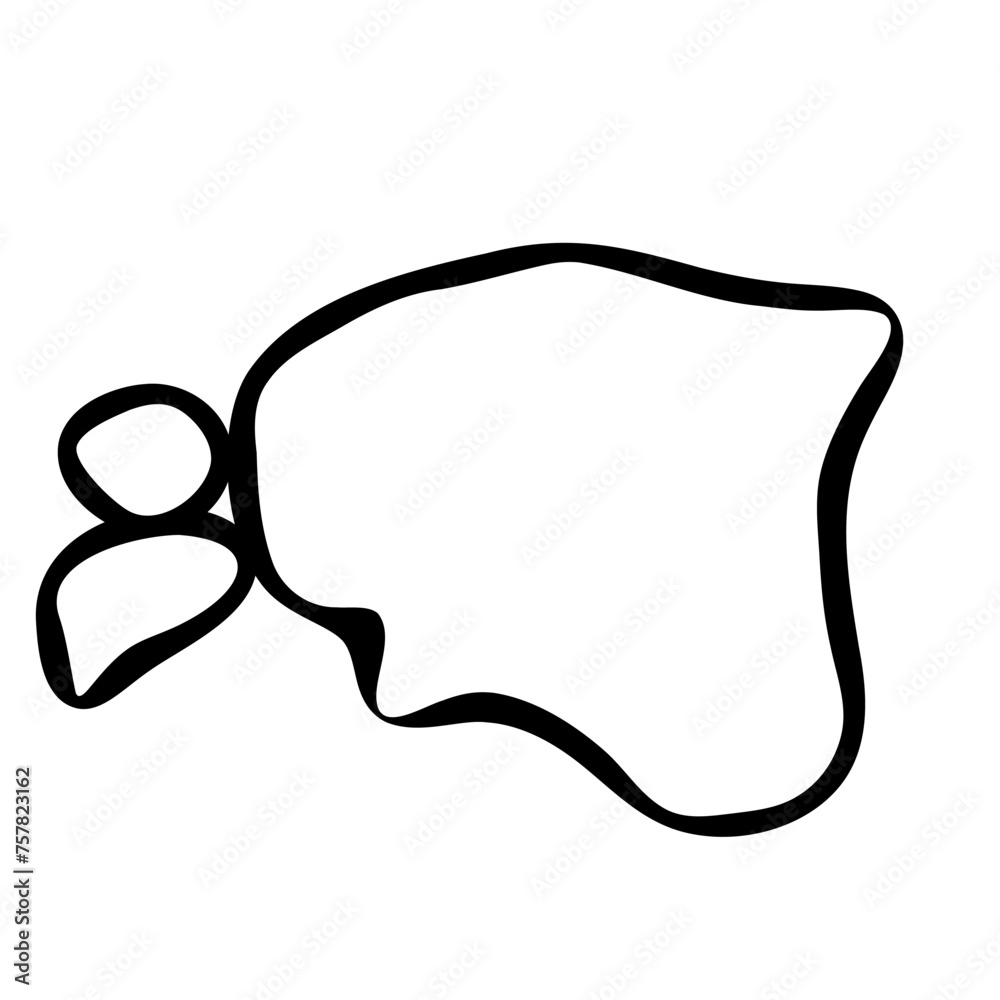 Estonia country simplified map. Black ink smooth outline contour on white background. Simple vector icon Estonia country simplified map. Black ink smooth outline contour on white background. Simple vector icon