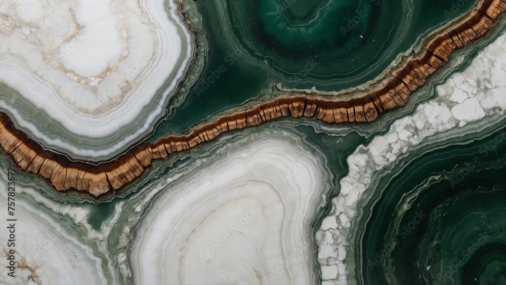 luxury green onyx swirls on white agate, marble texture background, blending natural surface elegant design