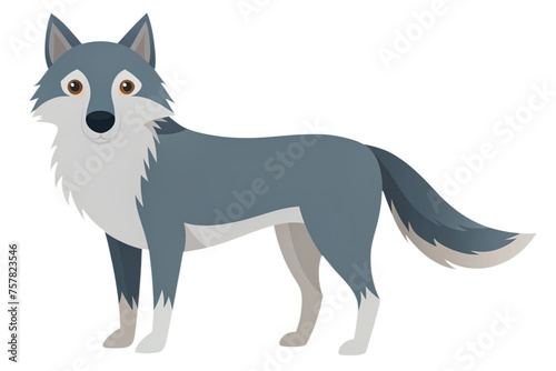 cartoon wolf on a transparent background