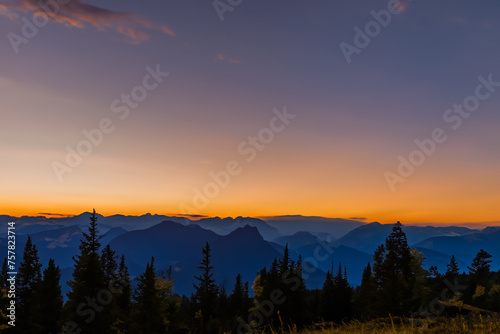 Sunset at mountain background