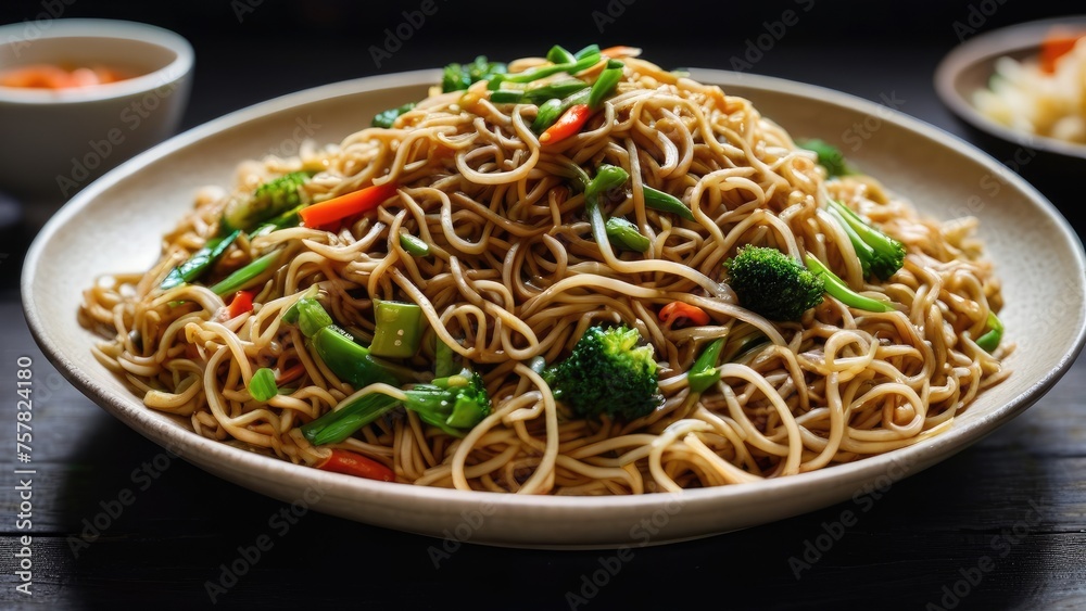 vegetable chow mein with soy sauce vegetable chow mein with soy sauce