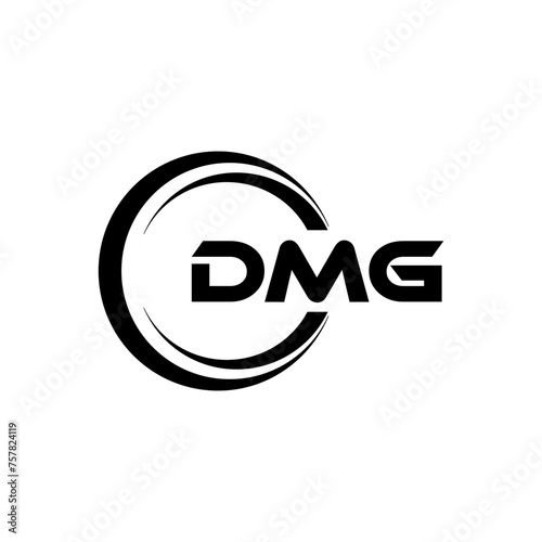 DMG letter logo design in illustration. Vector logo, calligraphy designs for logo, Poster, Invitation, etc.