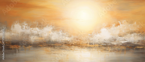 Sunset on the sea painting by oil on canvas