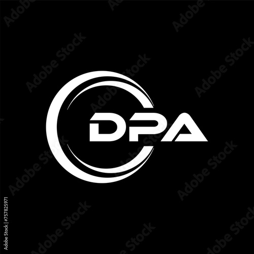 DPA letter logo design in illustration. Vector logo, calligraphy designs for logo, Poster, Invitation, etc. photo