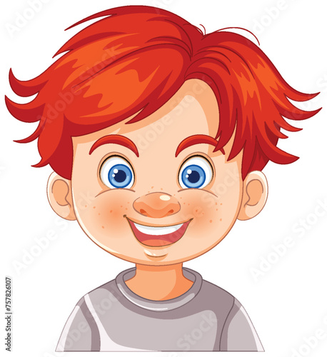 Vector illustration of a happy young boy