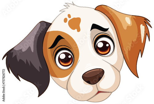 Vector illustration of a cute, sad-looking puppy