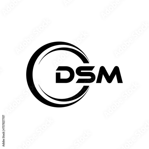 DSM letter logo design in illustration. Vector logo, calligraphy designs for logo, Poster, Invitation, etc. photo