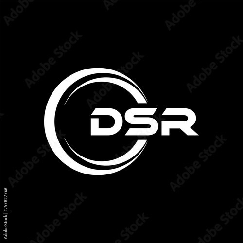 DSR letter logo design in illustration. Vector logo, calligraphy designs for logo, Poster, Invitation, etc. photo