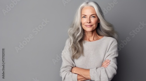 Confident Senior Woman Embracing Her Age Gracefully
