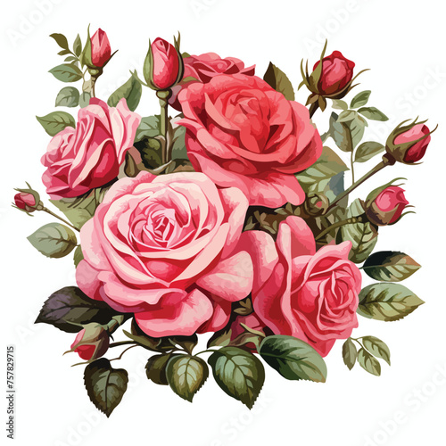 Rose Bouquet Clipart Clipart isolated on white background