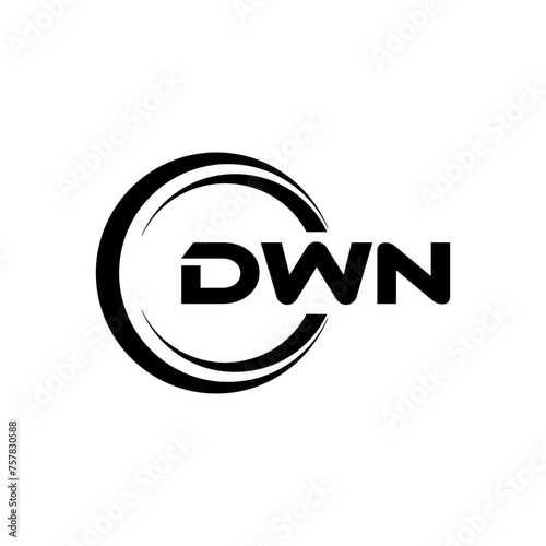 DWN Letter Logo Design, Inspiration for a Unique Identity. Modern Elegance and Creative Design. Watermark Your Success with the Striking this Logo. photo