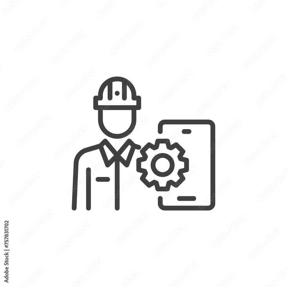 Mobile App Developer line icon Mobile App Developer line icon