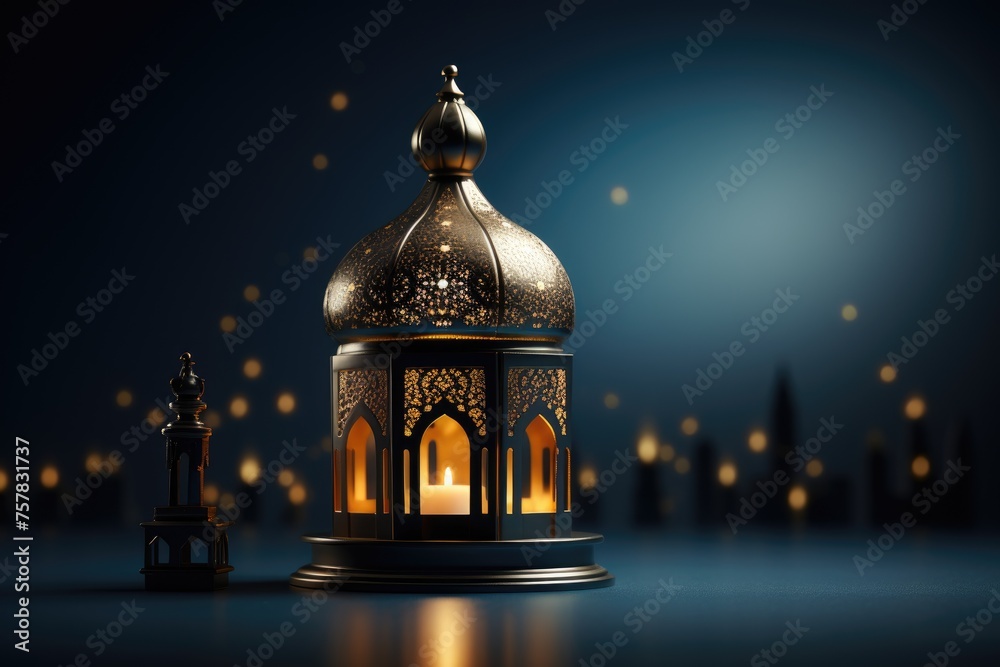 Fototapeta premium islamic greeting card for Ramadan kareem or ied mubarak background