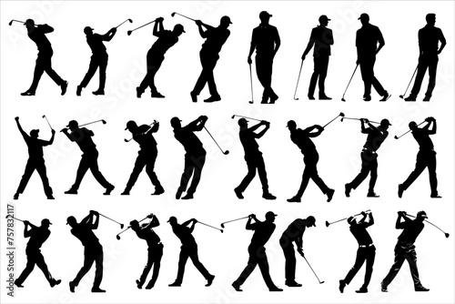 Golfer Players Silhouette Bundle, free golf silhouette clip art, man golfer silhouette, Female golfer silhouette