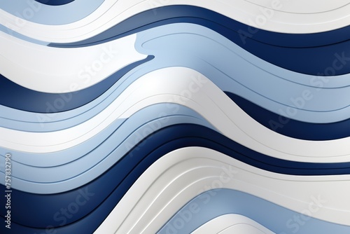 Texture, simple curved blue stripes on white background. geometric representati, generative IA