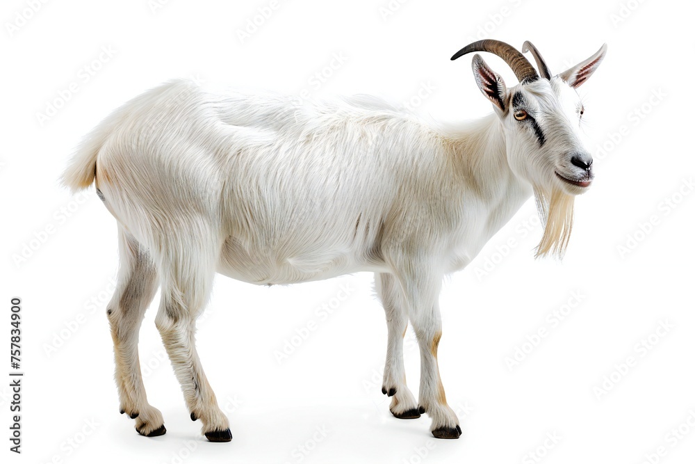 Goat isolated on white background Generative Ai 