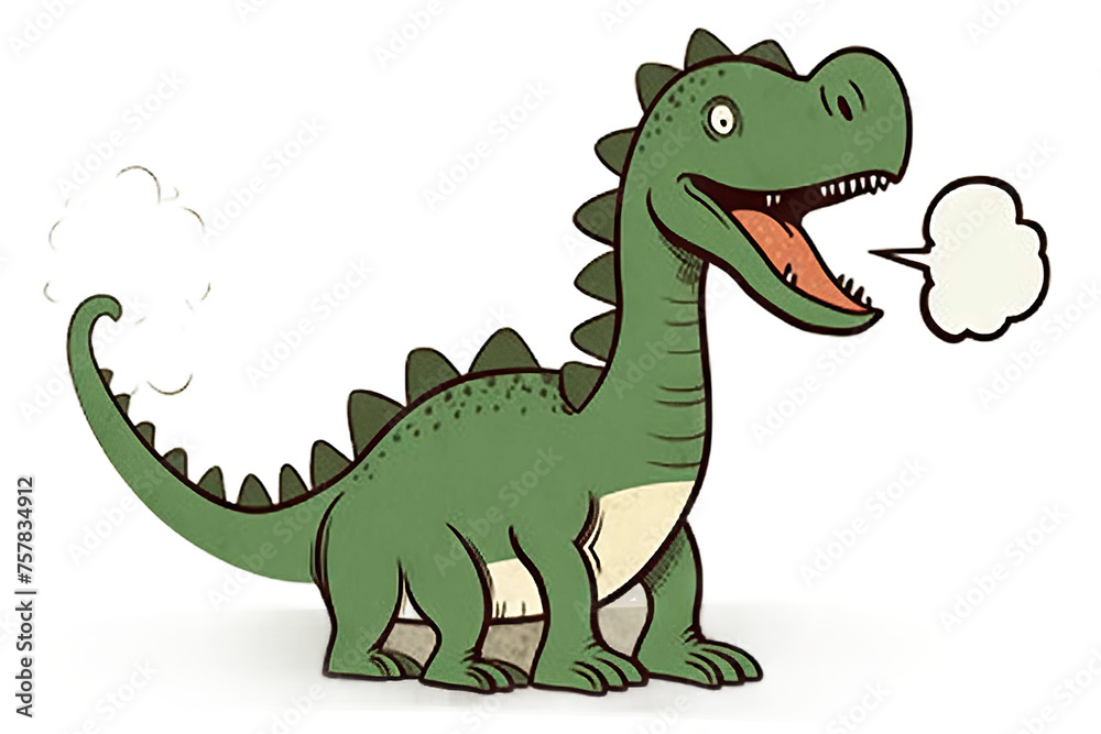 Fototapeta premium nosaur cartoon speech retro bubble