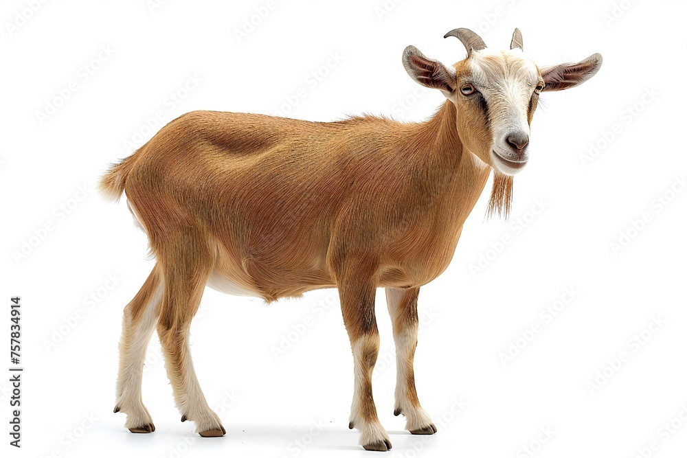 Goat isolated on white background Generative Ai 