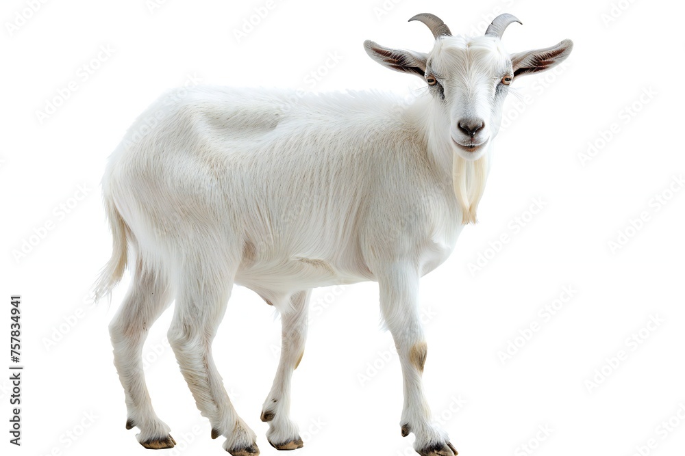 Goat isolated on white background Generative Ai 