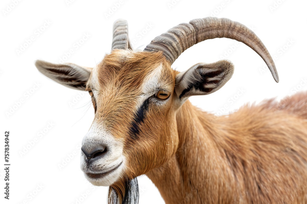 Goat isolated on white background Generative Ai 