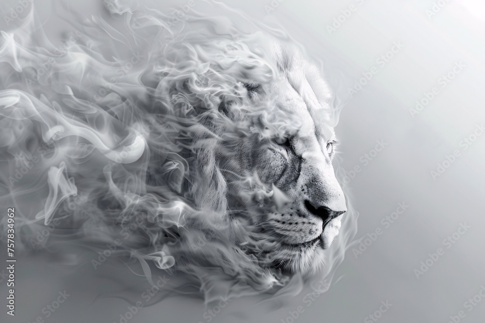 Lion's Den: A Smoky, Foggy, and Fierce Portrait of the King of the Jungle Generative AI Lion's Den: A Smoky, Foggy, and Fierce Portrait of the King of the Jungle Generative AI