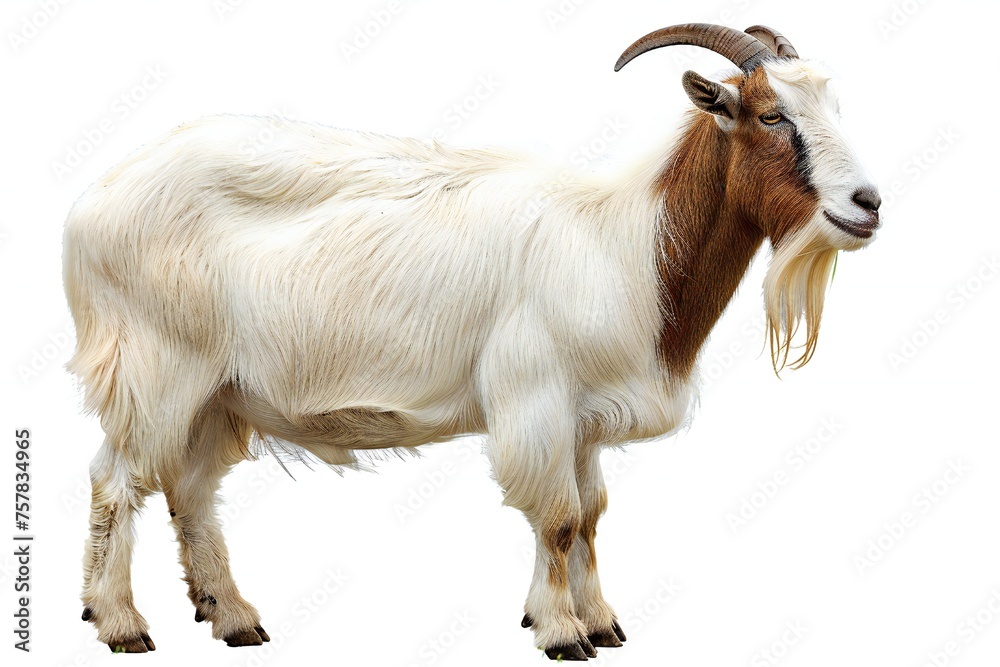 Goat isolated on white background Generative Ai 
