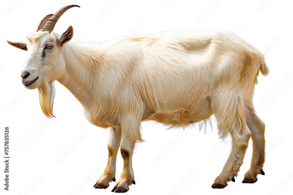 Goat isolated on white background Generative Ai 