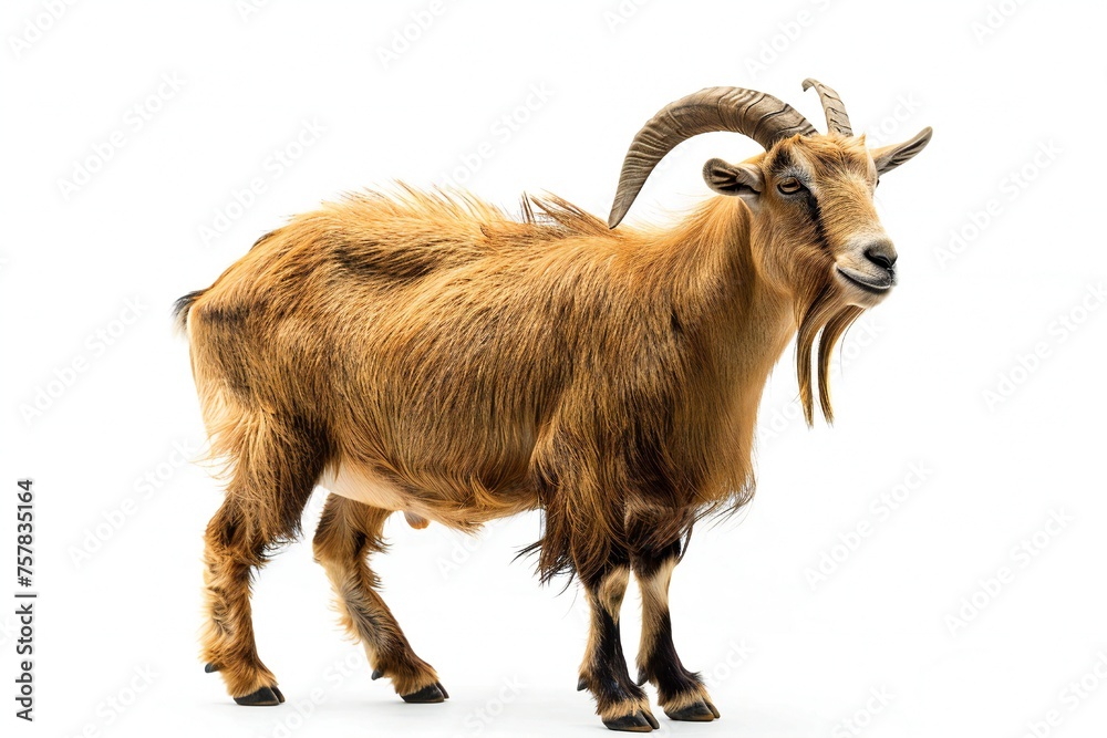 Goat isolated on white background Generative Ai 