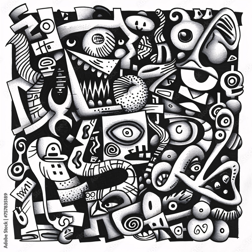 Eyes Everywhere: A Black and White Artwork of Eyes and Eye-like Symbols Generative AI Eyes Everywhere: A Black and White Artwork of Eyes and Eye-like Symbols Generative AI
