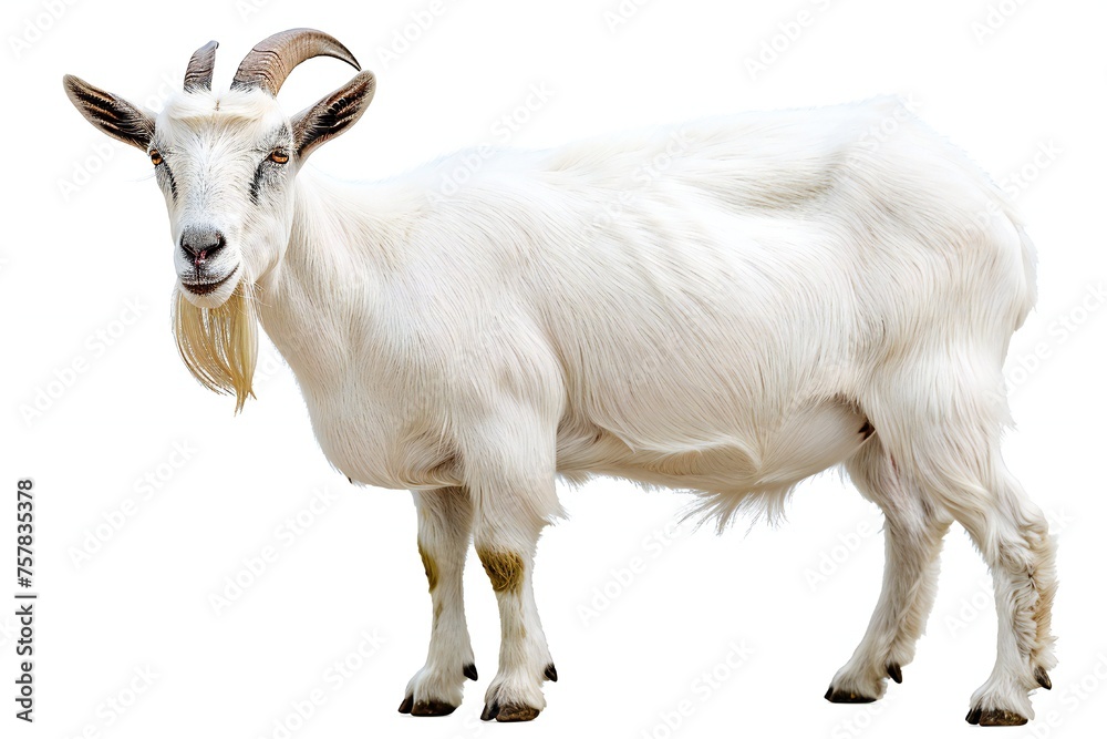 Goat isolated on white background Generative Ai 