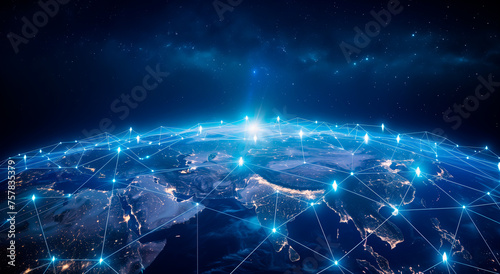 Global network concept, digital connections, technology background.
 #757835379