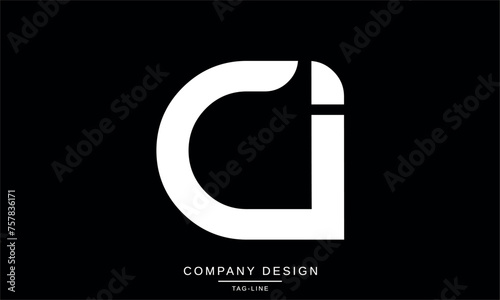 CI, IC Abstract Letters Logo Monogram Design Vector Font
