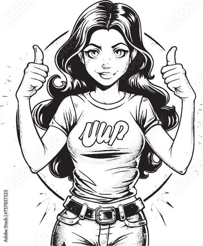 ragazza col pollice in alto 01