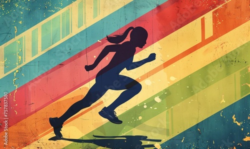 Running in Color: A Vibrant Runner's Journey Generative AI